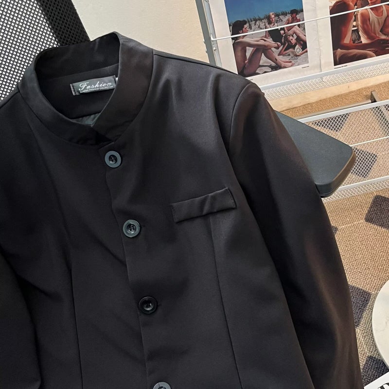 High-End Stylish New Chinese-Style Men'S Spring Casual Stand-Collar Short Blazer Jacket Ins Trend - Image 4